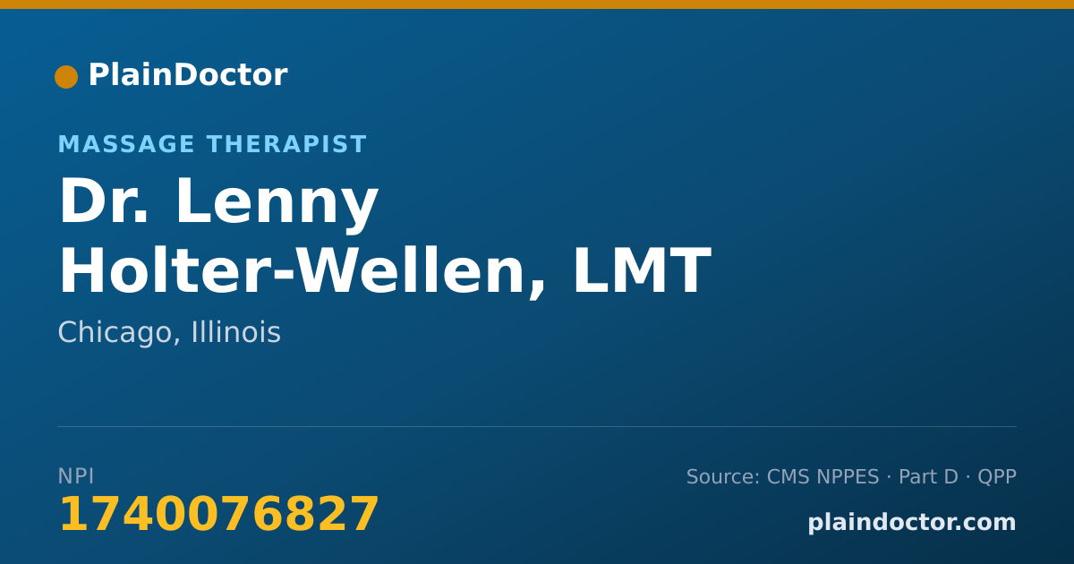 Shareable card for Lenny Holter-Wellen, LMT - Massage Therapist, Chicago, IL