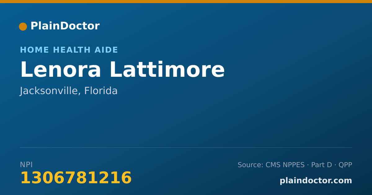 Shareable card for Lenora Lattimore - Home Health Aide, Jacksonville, FL