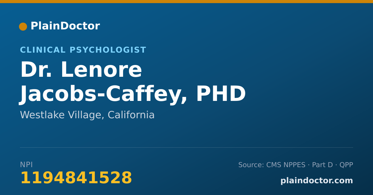 Shareable card for Lenore Jacobs-Caffey, PHD - Clinical Psychologist, Westlake Village, CA