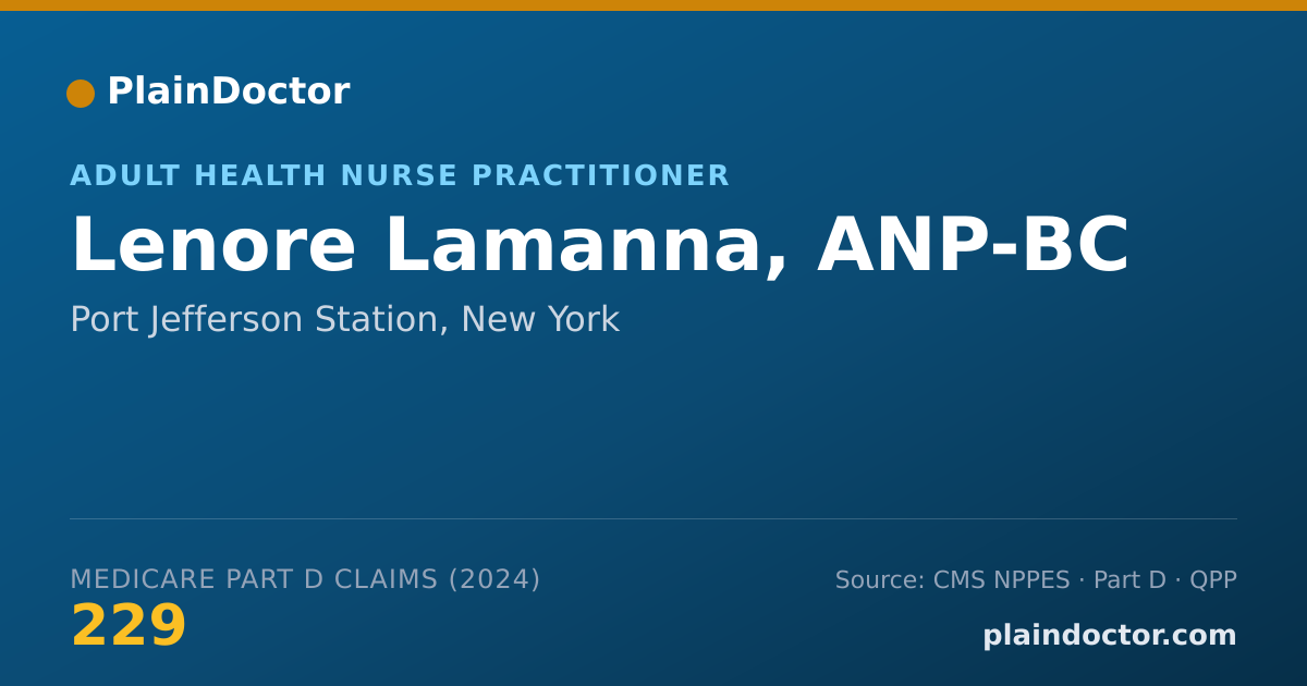 Shareable card for Lenore Lamanna, ANP-BC - Adult Health Nurse Practitioner, Port Jefferson Station, NY