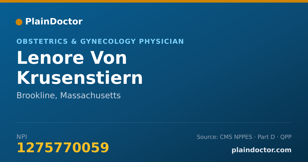 Shareable card for Lenore Von Krusenstiern - Obstetrics & Gynecology Physician, Brookline, MA