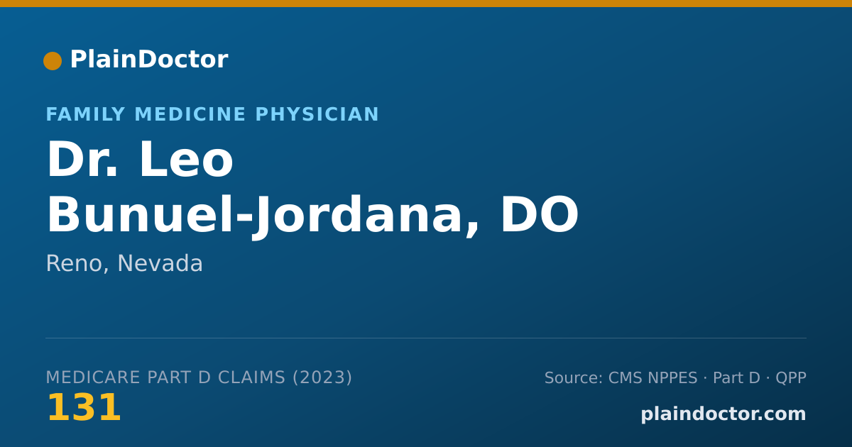 Shareable card for Leo Bunuel-Jordana, DO - Family Medicine Physician, Reno, NV
