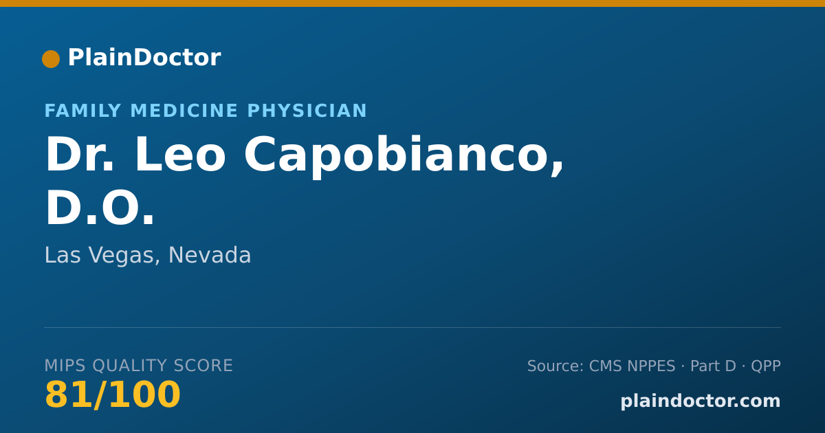 Shareable card for Leo Capobianco, D.O. - Family Medicine Physician, Las Vegas, NV