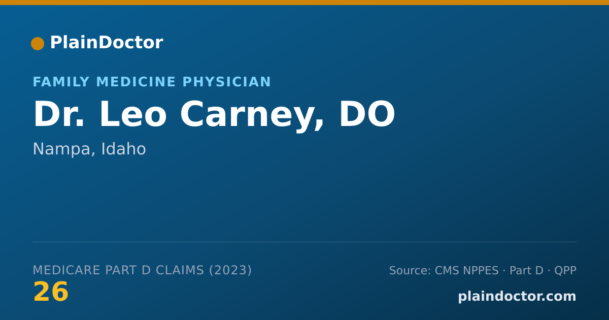Shareable card for Leo Carney, DO - Family Medicine Physician, Nampa, ID