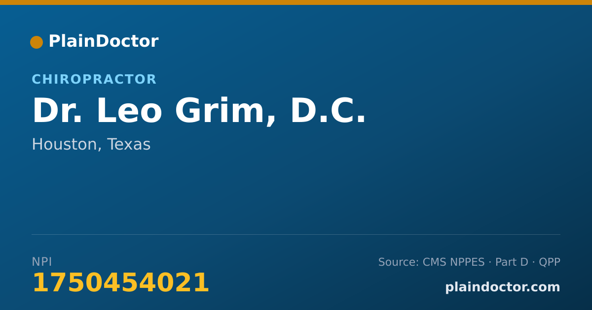 Shareable card for Leo Grim, D.C. - Chiropractor, Houston, TX