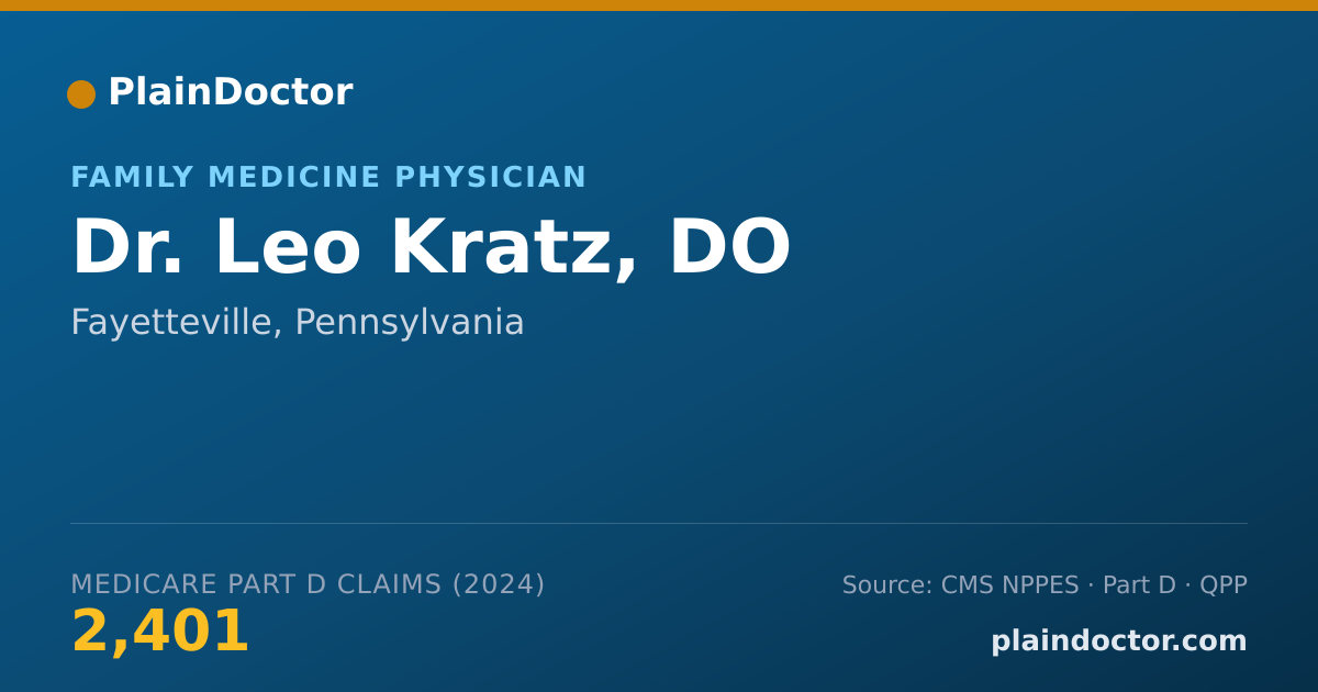 Shareable card for Leo Kratz, DO - Family Medicine Physician, Fayetteville, PA