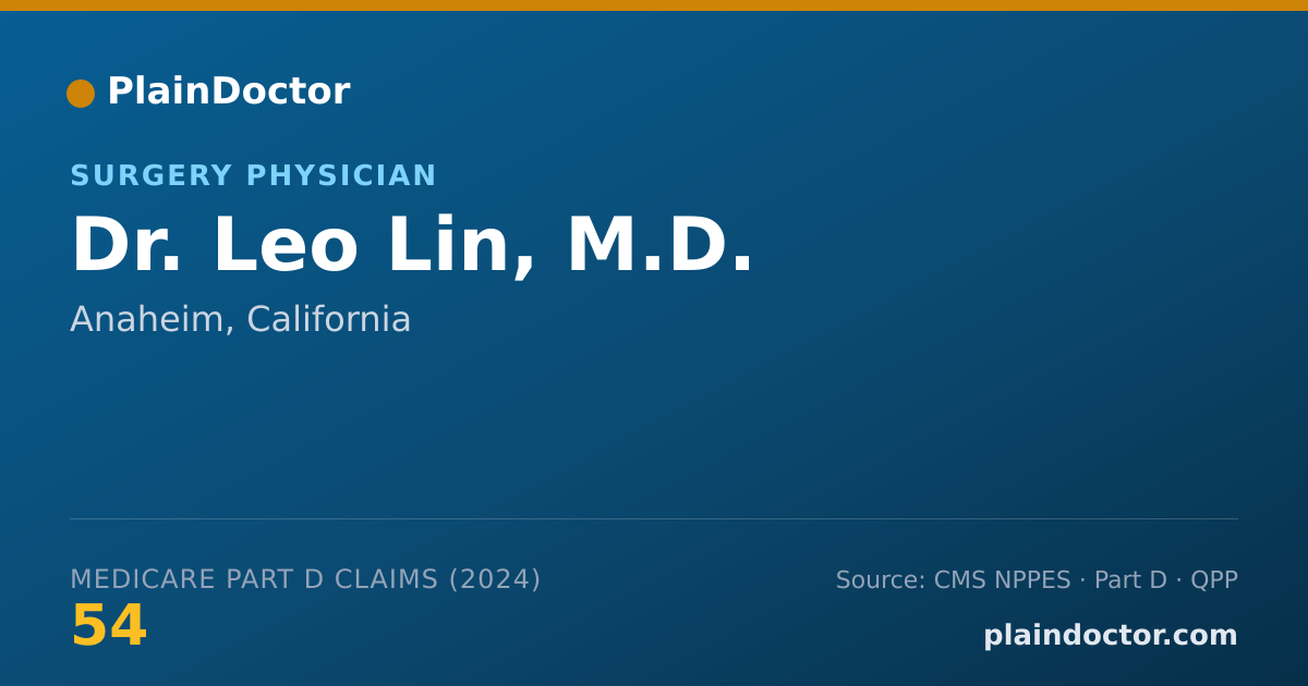 Shareable card for Leo Lin, M.D. - Surgery Physician, Anaheim, CA