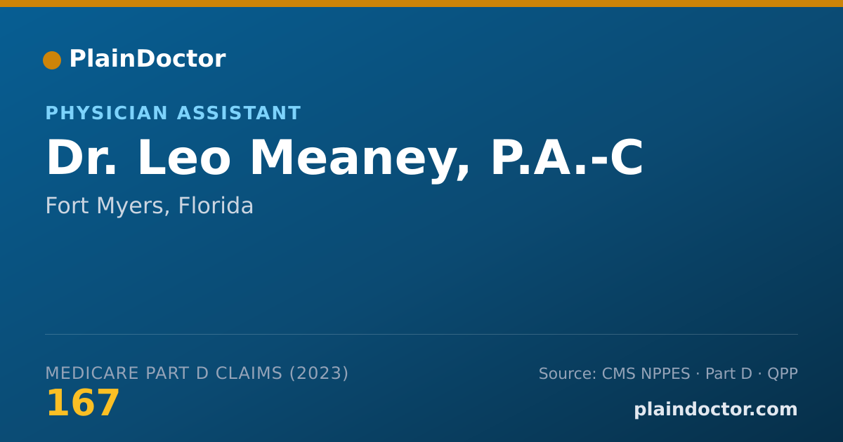 Shareable card for Leo Meaney, P.A.-C - Physician Assistant, Fort Myers, FL
