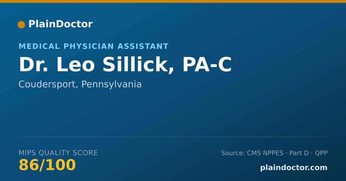 Shareable card for Leo Sillick, PA-C - Medical Physician Assistant, Coudersport, PA