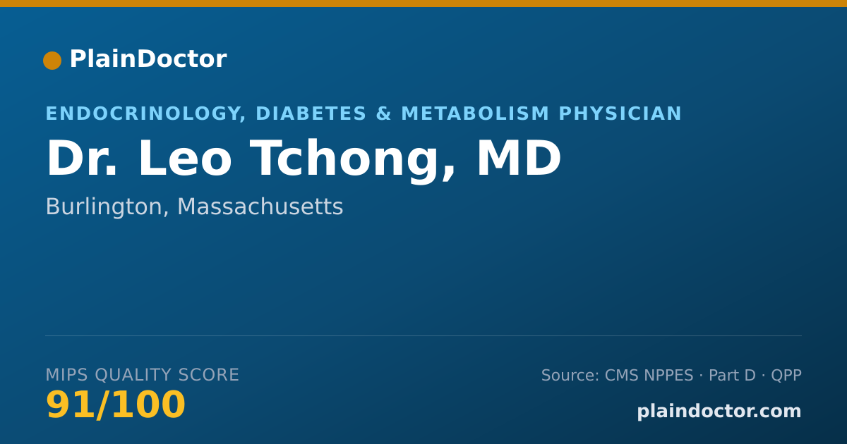 Shareable card for Leo Tchong, MD - Endocrinology, Diabetes & Metabolism Physician, Burlington, MA