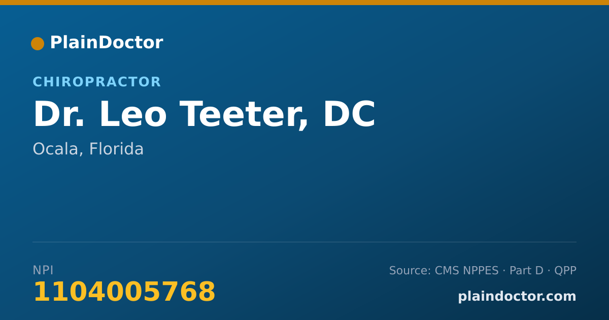 Shareable card for Leo Teeter, DC - Chiropractor, Ocala, FL