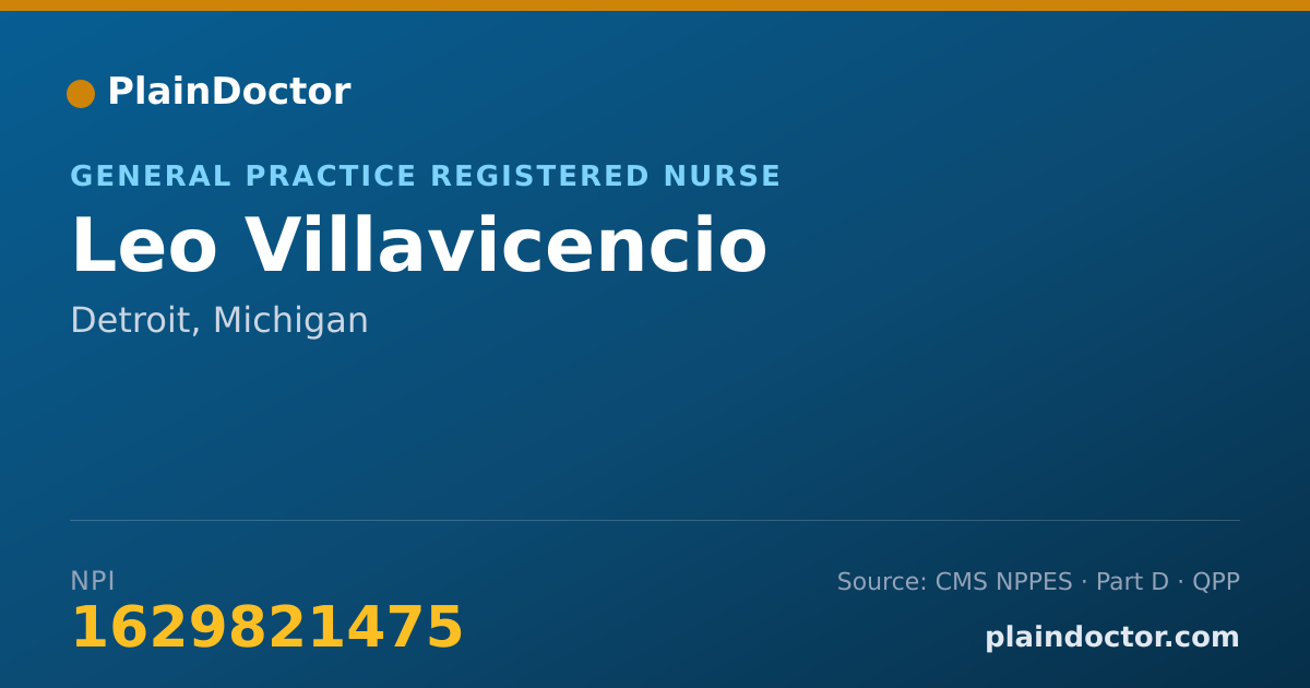 Shareable card for Leo Villavicencio - General Practice Registered Nurse, Detroit, MI