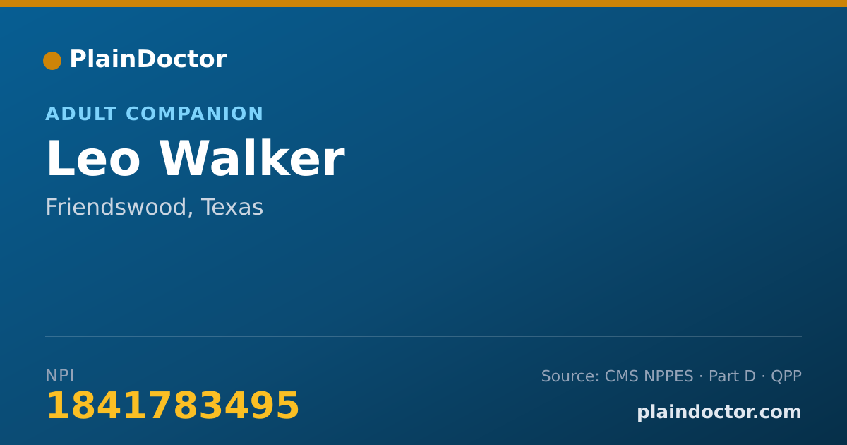 Shareable card for Leo Walker - Adult Companion, Friendswood, TX