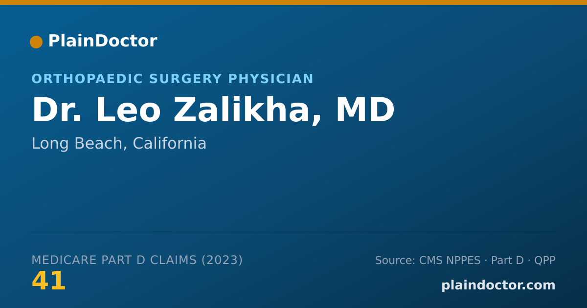 Shareable card for Leo Zalikha, MD - Orthopaedic Surgery Physician, Long Beach, CA
