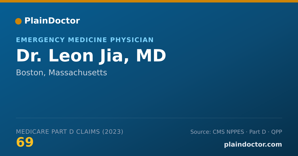 Shareable card for Leon Jia, MD - Emergency Medicine Physician, Boston, MA
