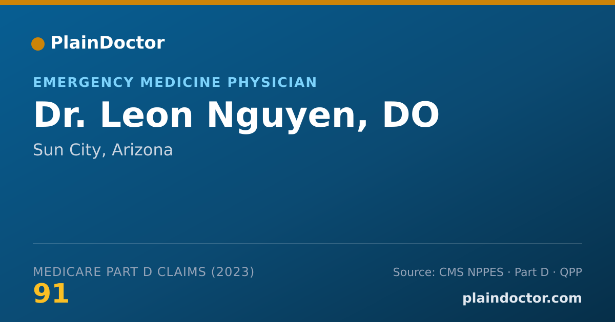 Shareable card for Leon Nguyen, DO - Emergency Medicine Physician, Sun City, AZ