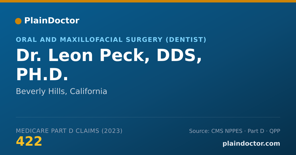 Shareable card for Leon Peck, DDS, PH.D. - Oral and Maxillofacial Surgery (Dentist), Beverly Hills, CA