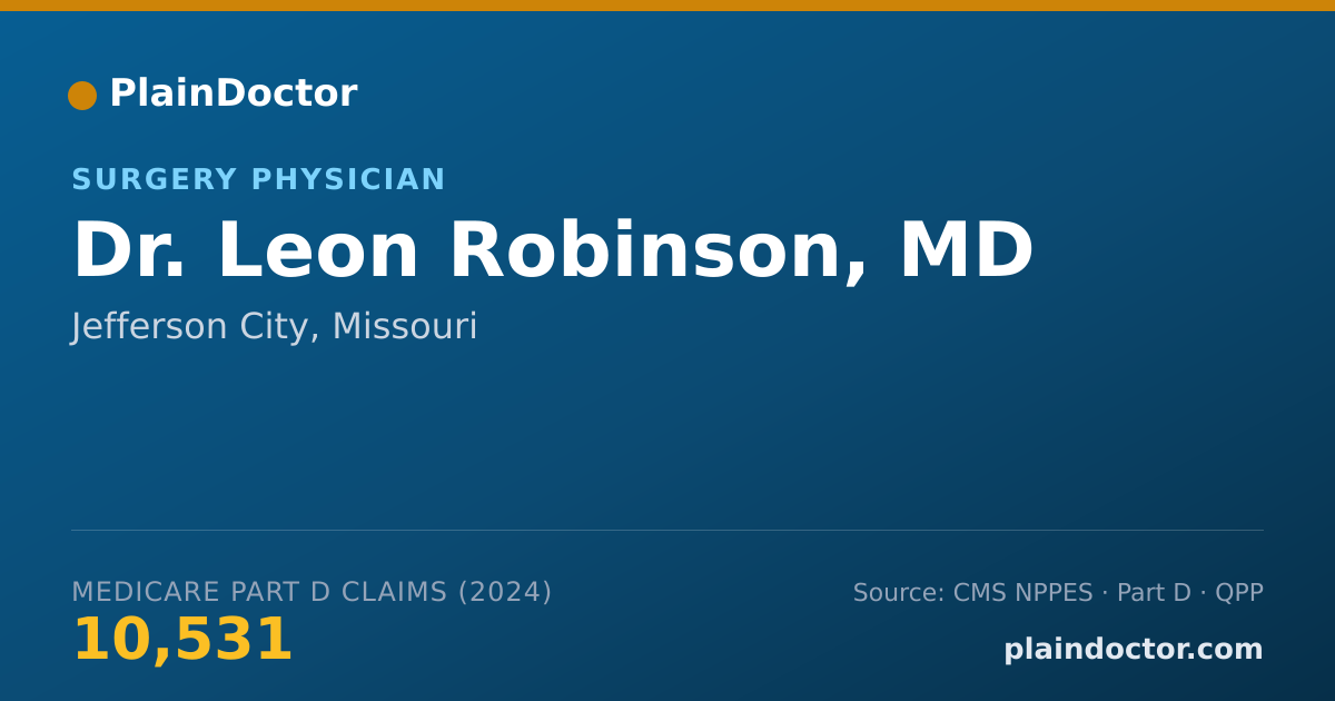 Shareable card for Leon Robinson, MD - Surgery Physician, Jefferson City, MO