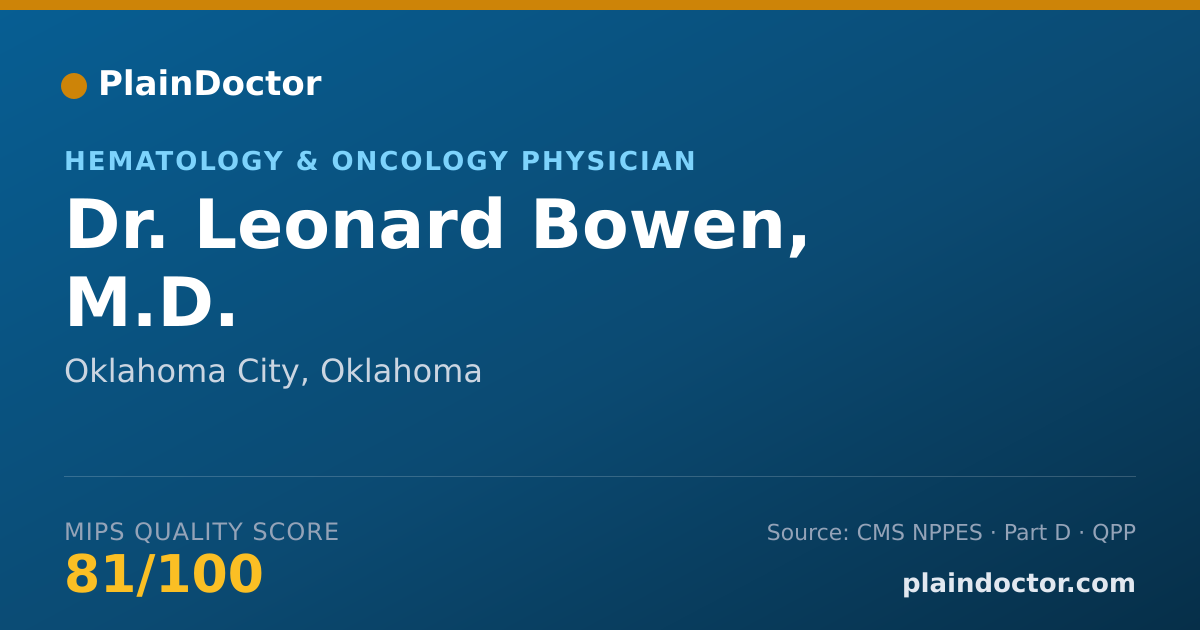 Shareable card for Leonard Bowen, M.D. - Hematology & Oncology Physician, Oklahoma City, OK