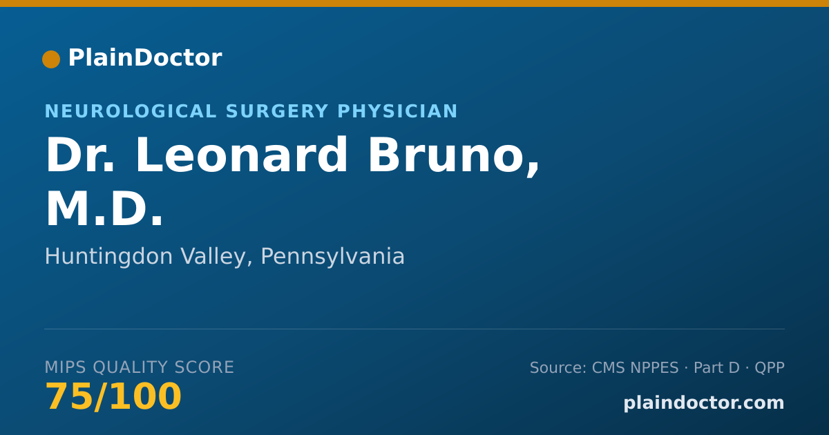 Shareable card for Leonard Bruno, M.D. - Neurological Surgery Physician, Huntingdon Valley, PA