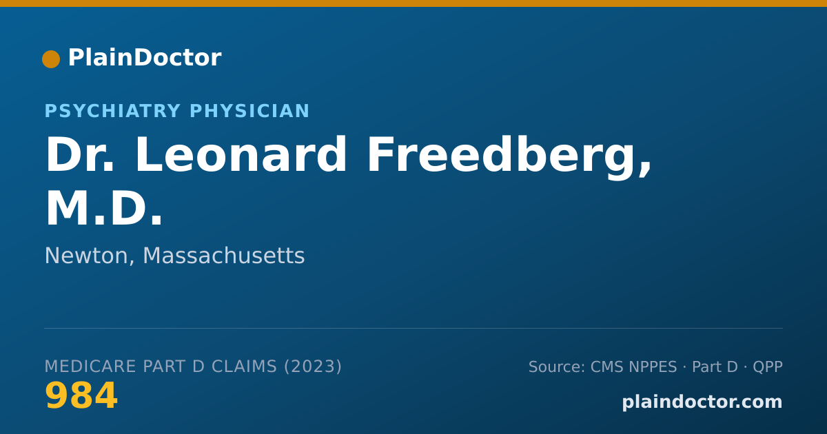 Shareable card for Leonard Freedberg, M.D. - Psychiatry Physician, Newton, MA