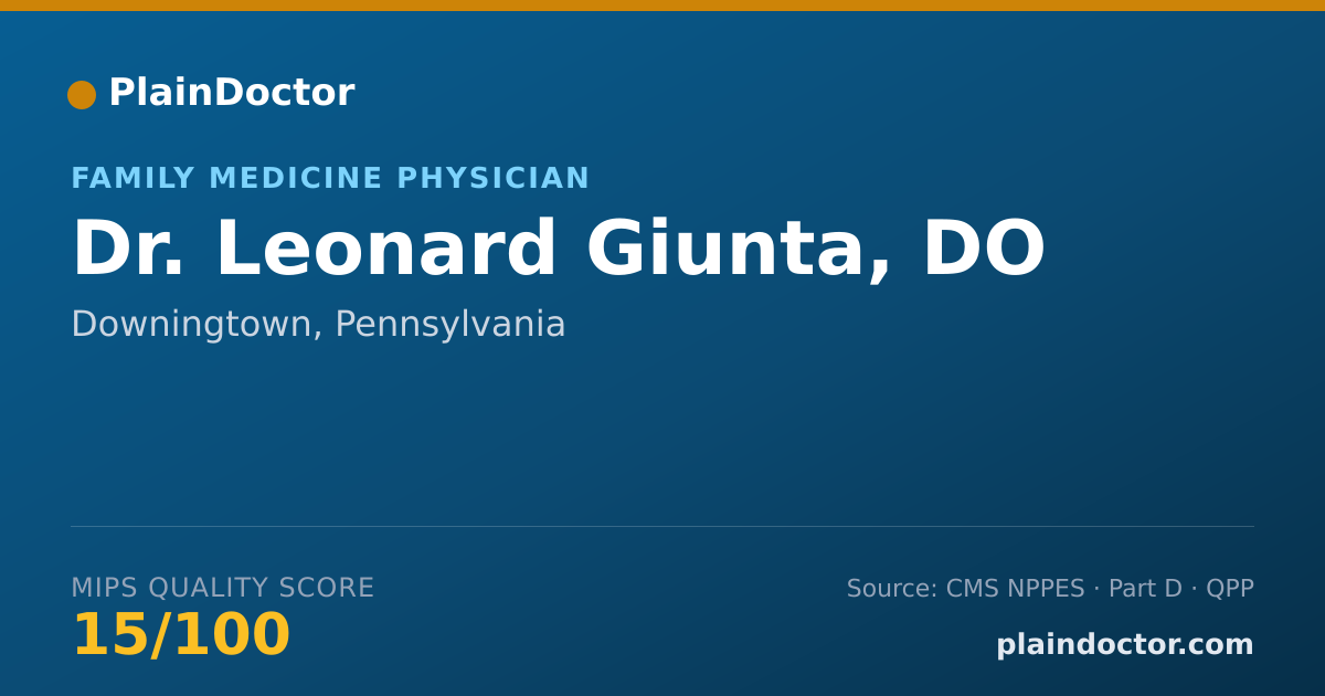 Shareable card for Leonard Giunta, DO - Family Medicine Physician, Downingtown, PA