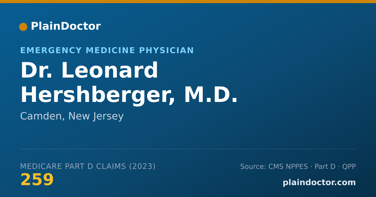 Shareable card for Leonard Hershberger, M.D. - Emergency Medicine Physician, Camden, NJ