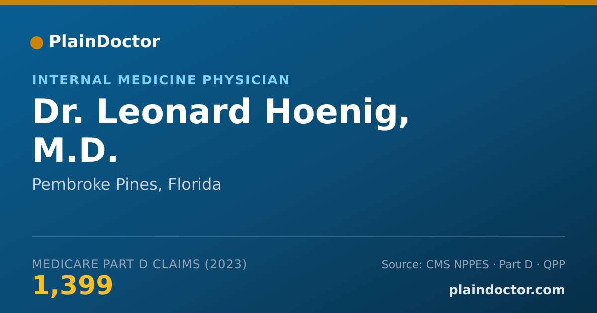 Shareable card for Leonard Hoenig, M.D. - Internal Medicine Physician, Pembroke Pines, FL
