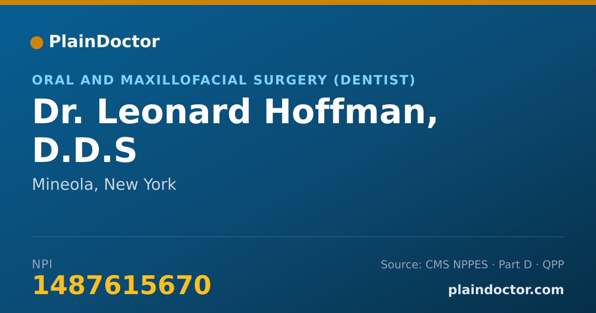 Shareable card for Leonard Hoffman, D.D.S - Oral and Maxillofacial Surgery (Dentist), Mineola, NY