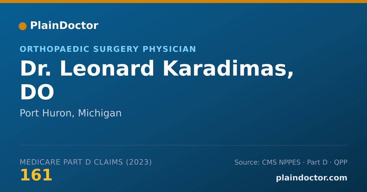 Shareable card for Leonard Karadimas, DO - Orthopaedic Surgery Physician, Port Huron, MI
