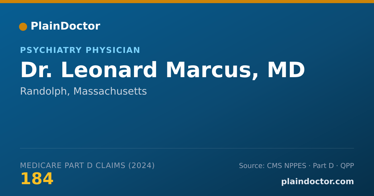 Shareable card for Leonard Marcus, MD - Psychiatry Physician, Randolph, MA
