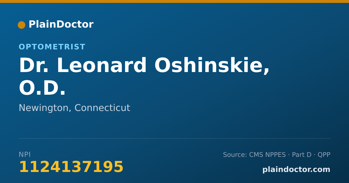 Shareable card for Leonard Oshinskie, O.D. - Optometrist, Newington, CT