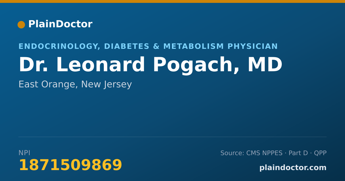 Shareable card for Leonard Pogach, MD - Endocrinology, Diabetes & Metabolism Physician, East Orange, NJ