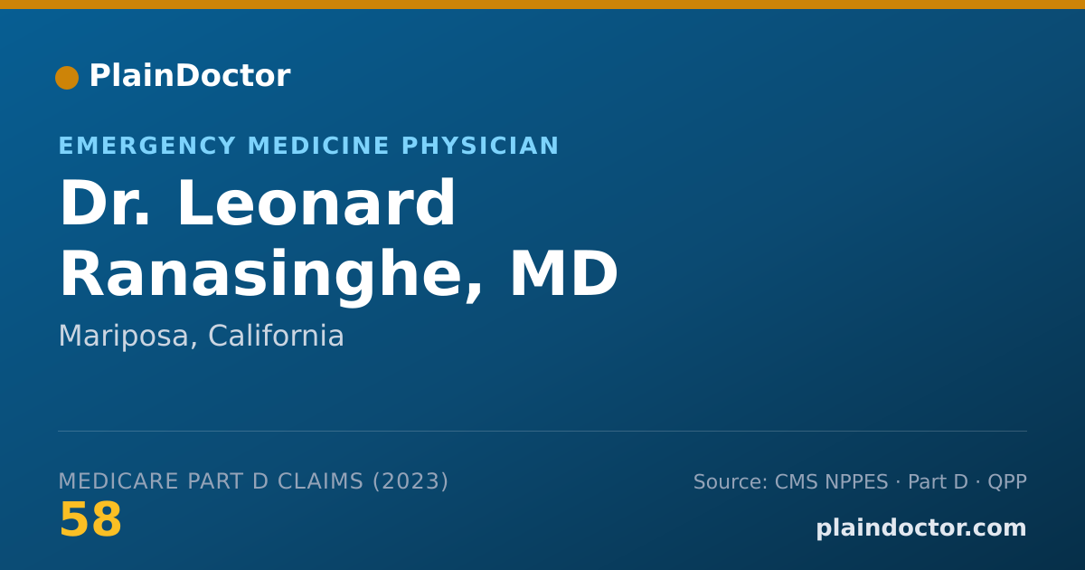 Shareable card for Leonard Ranasinghe, MD - Emergency Medicine Physician, Mariposa, CA
