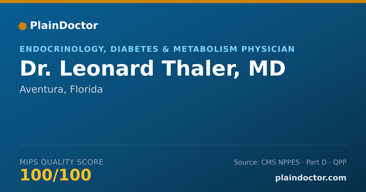 Shareable card for Leonard Thaler, MD - Endocrinology, Diabetes & Metabolism Physician, Aventura, FL