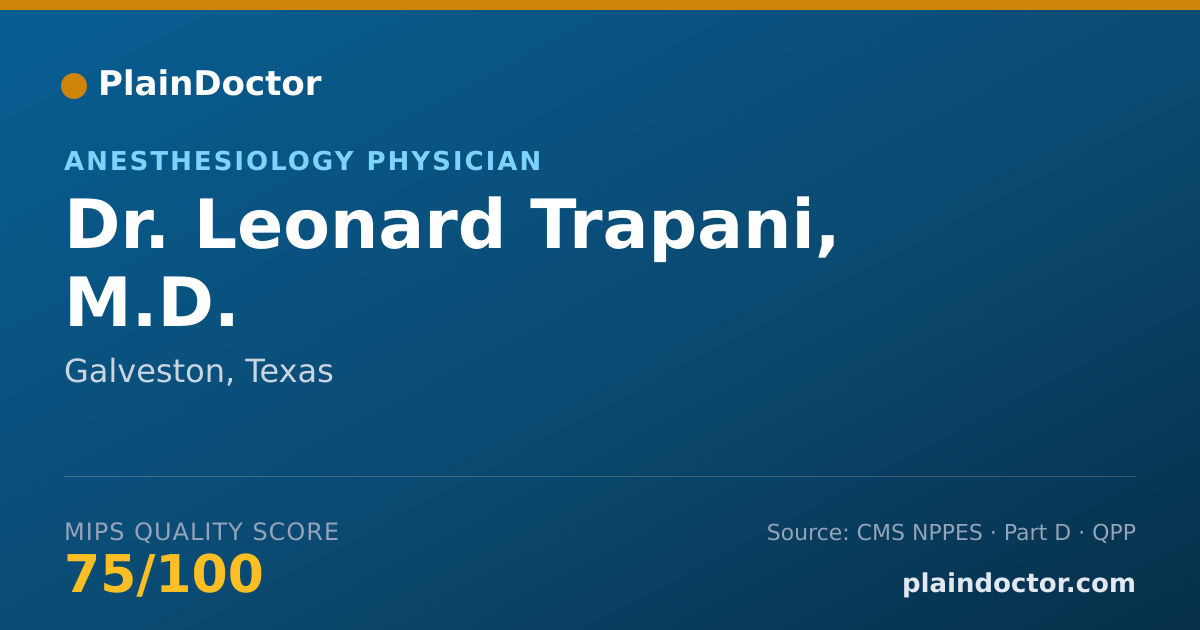 Shareable card for Leonard Trapani, M.D. - Anesthesiology Physician, Galveston, TX