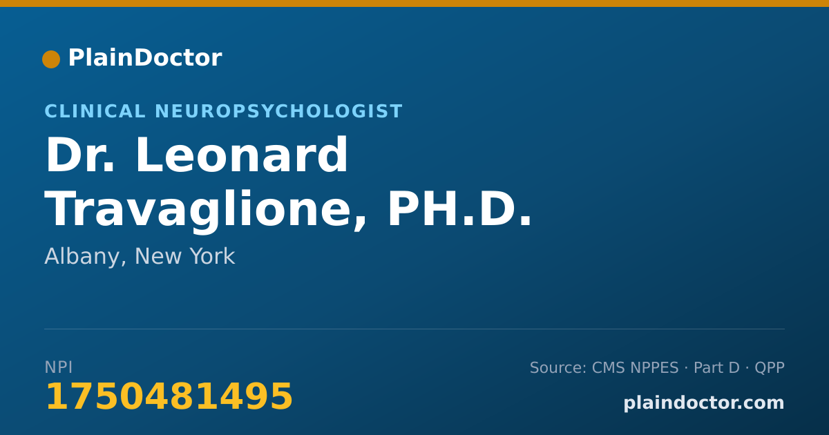 Shareable card for Leonard Travaglione, PH.D. - Clinical Neuropsychologist, Albany, NY