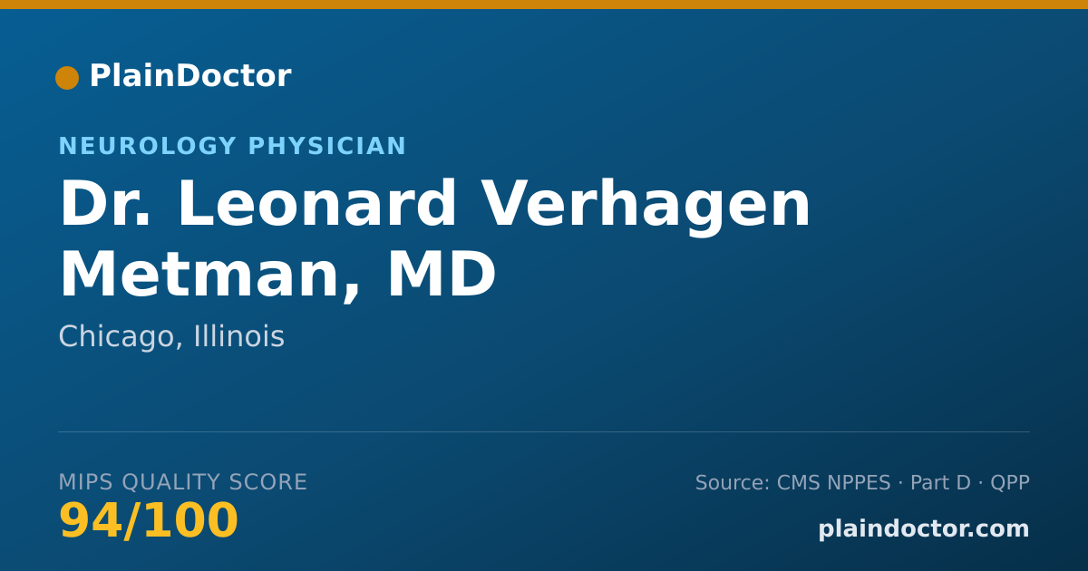 Shareable card for Leonard Verhagen Metman, MD - Neurology Physician, Chicago, IL