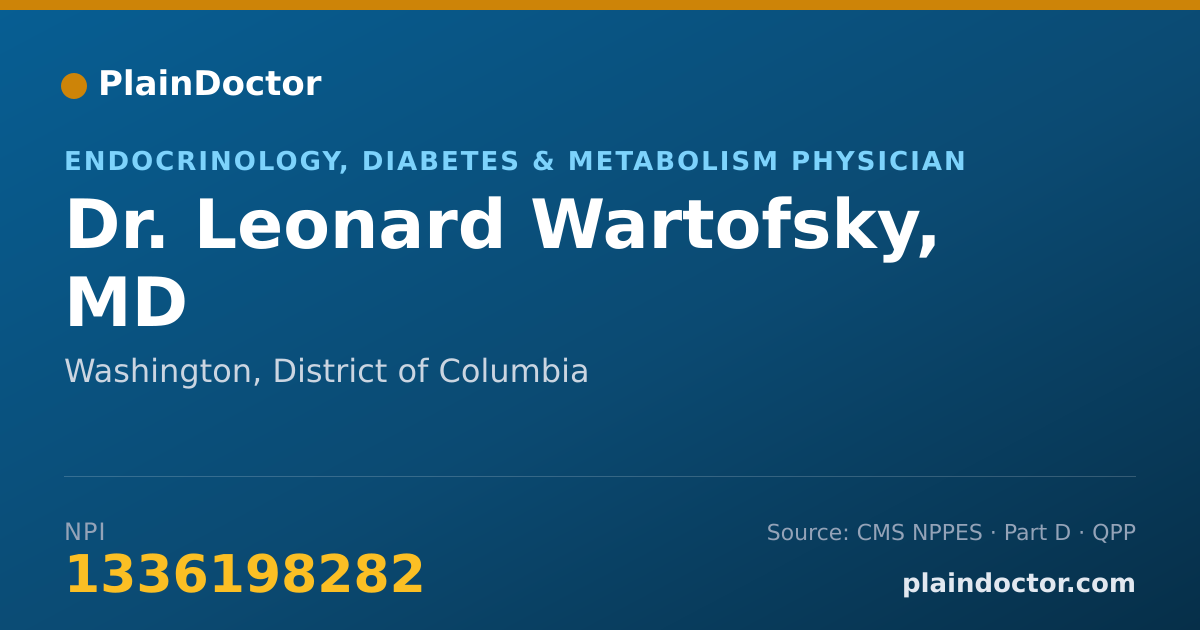 Shareable card for Leonard Wartofsky, MD - Endocrinology, Diabetes & Metabolism Physician, Washington, DC