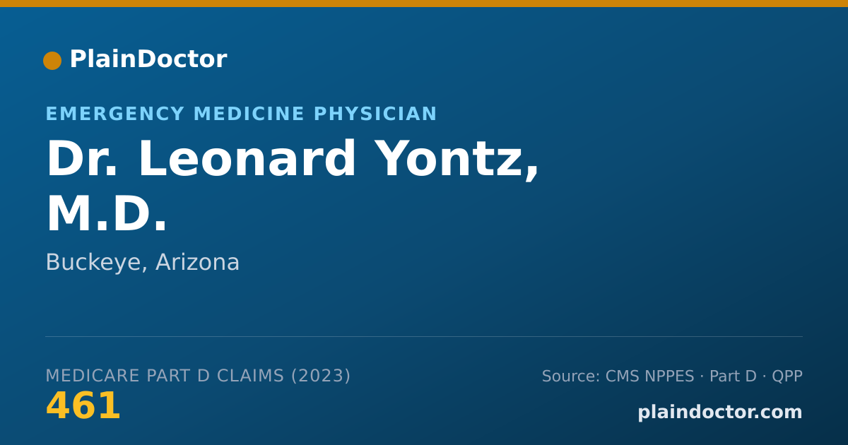Shareable card for Leonard Yontz, M.D. - Emergency Medicine Physician, Buckeye, AZ
