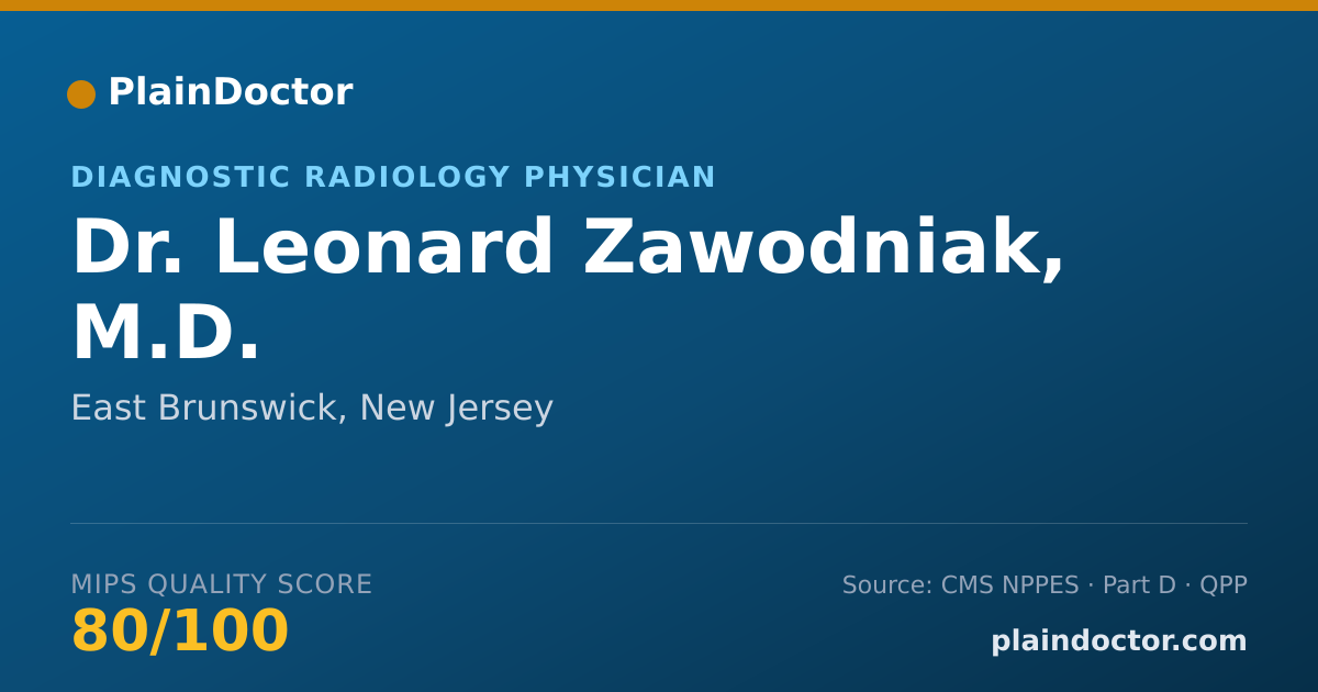 Shareable card for Leonard Zawodniak, M.D. - Diagnostic Radiology Physician, East Brunswick, NJ