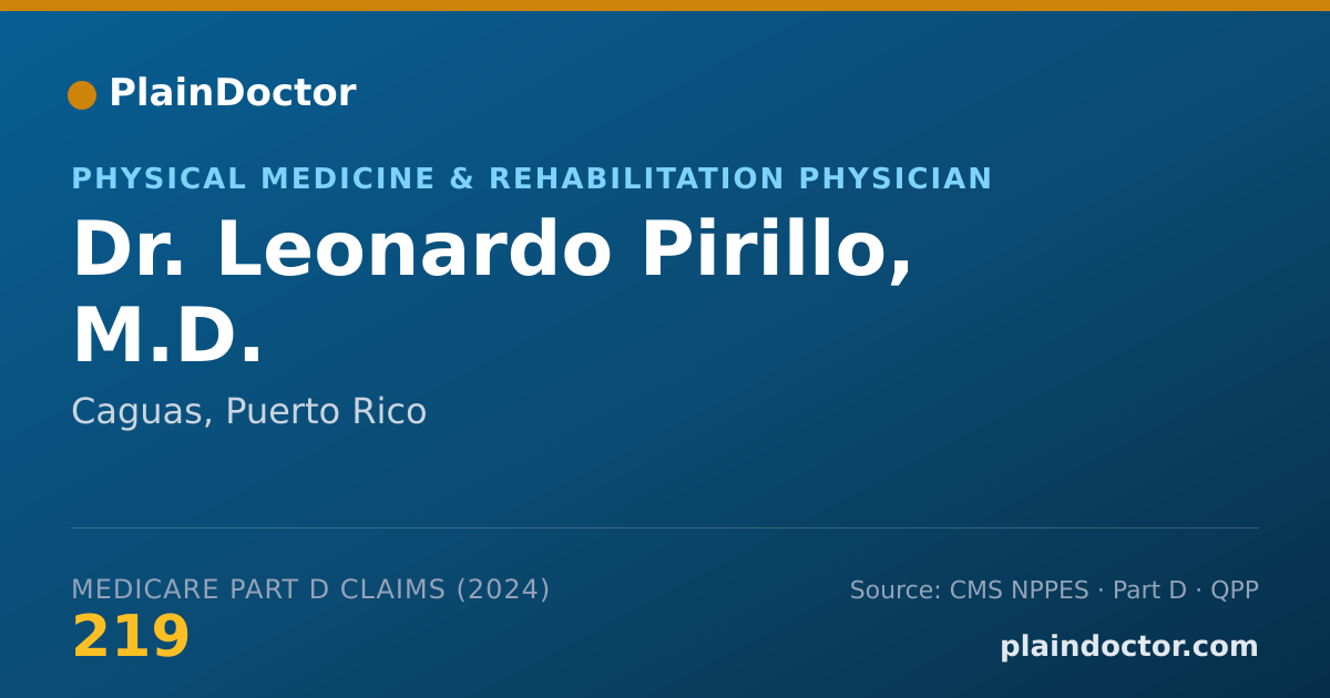 Shareable card for Leonardo Pirillo, M.D. - Physical Medicine & Rehabilitation Physician, Caguas, PR