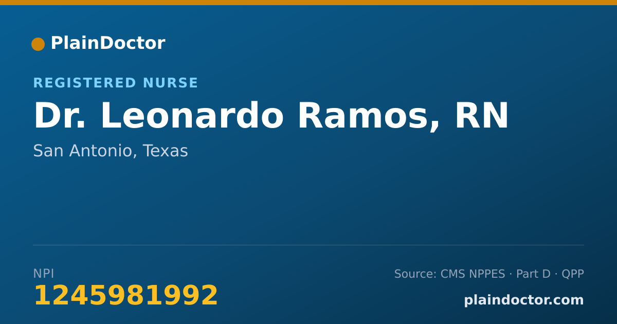 Shareable card for Leonardo Ramos, RN - Registered Nurse, San Antonio, TX