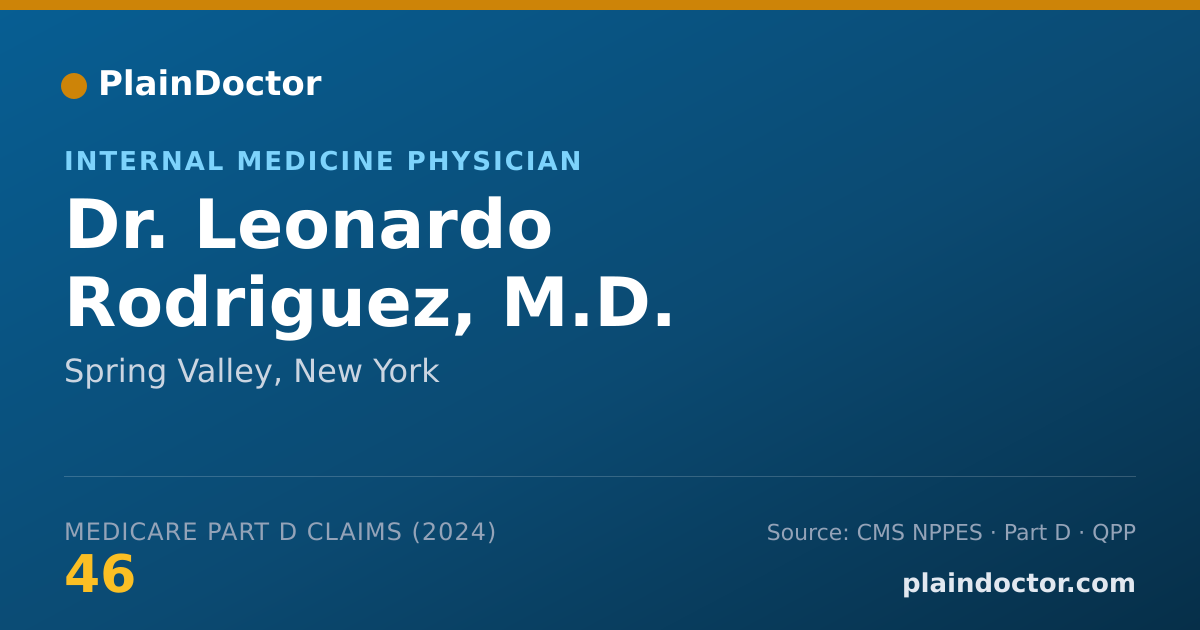 Shareable card for Leonardo Rodriguez, M.D. - Internal Medicine Physician, Spring Valley, NY