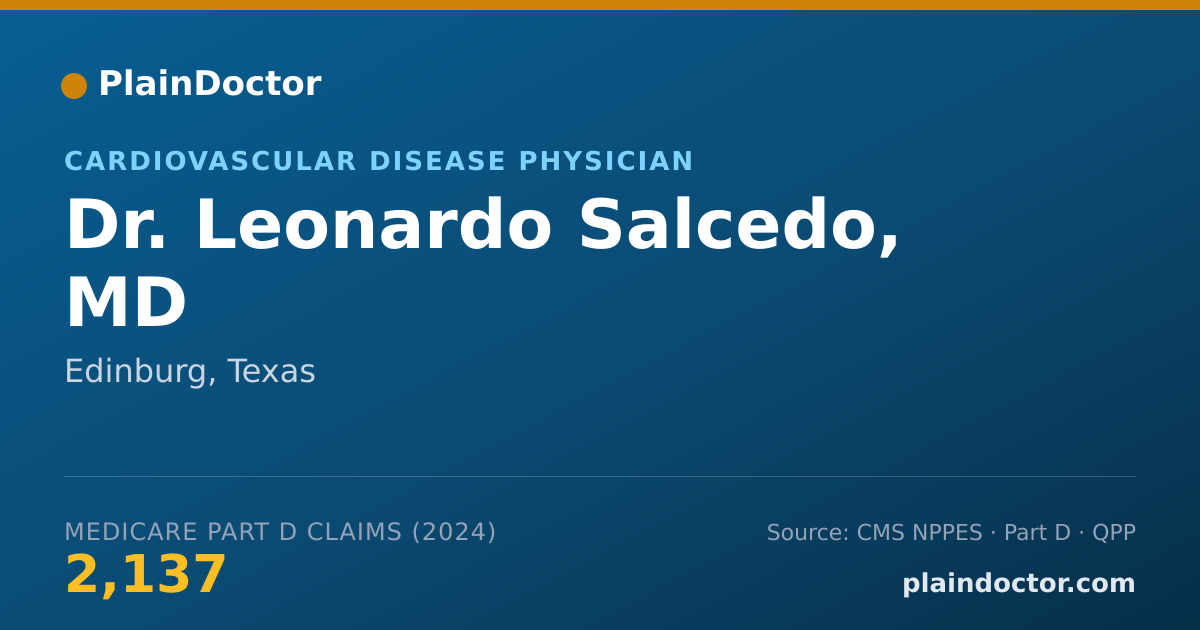 Shareable card for Leonardo Salcedo, MD - Cardiovascular Disease Physician, Edinburg, TX