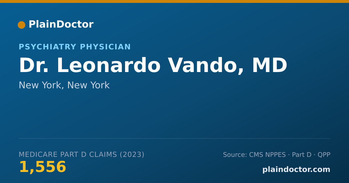 Shareable card for Leonardo Vando, MD - Psychiatry Physician, New York, NY