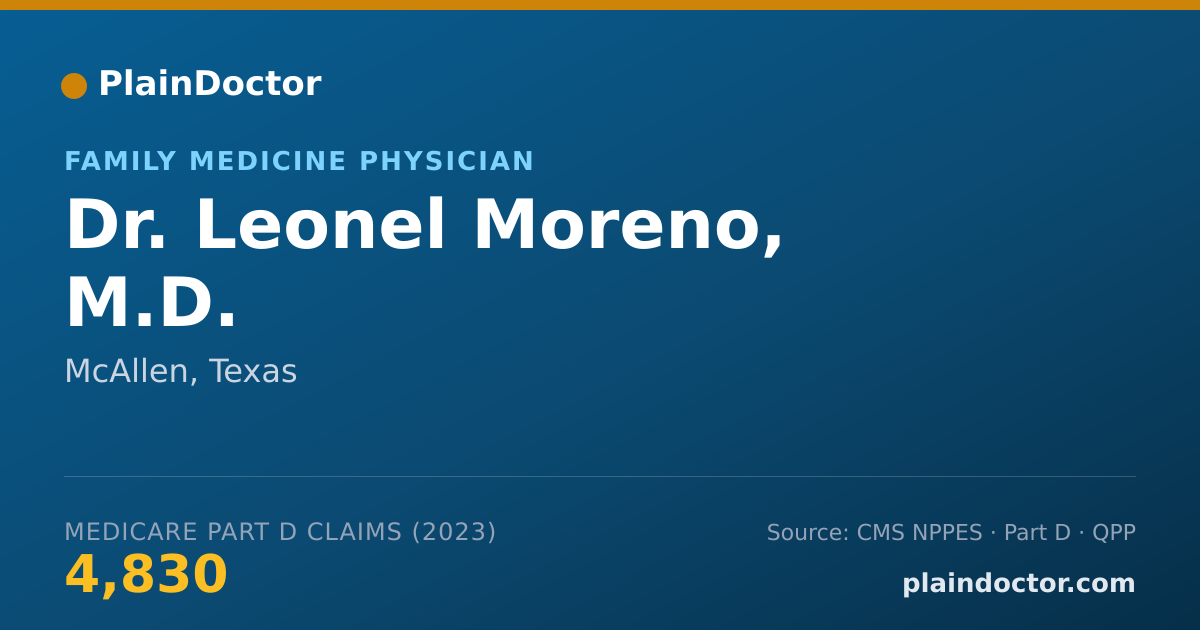Shareable card for Leonel Moreno, M.D. - Family Medicine Physician, McAllen, TX