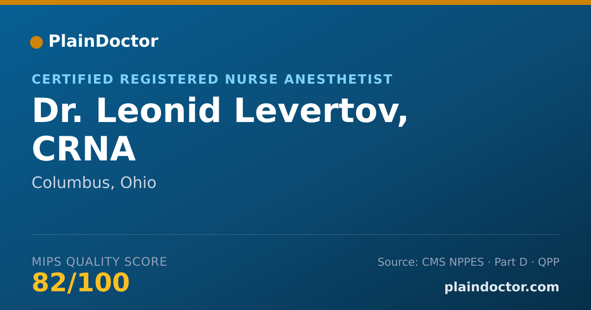 Shareable card for Leonid Levertov, CRNA - Certified Registered Nurse Anesthetist, Columbus, OH