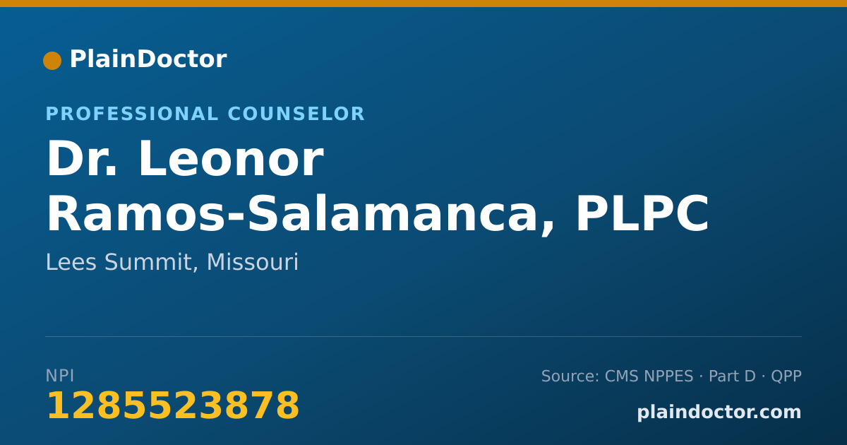 Shareable card for Leonor Ramos-Salamanca, PLPC - Professional Counselor, Lees Summit, MO