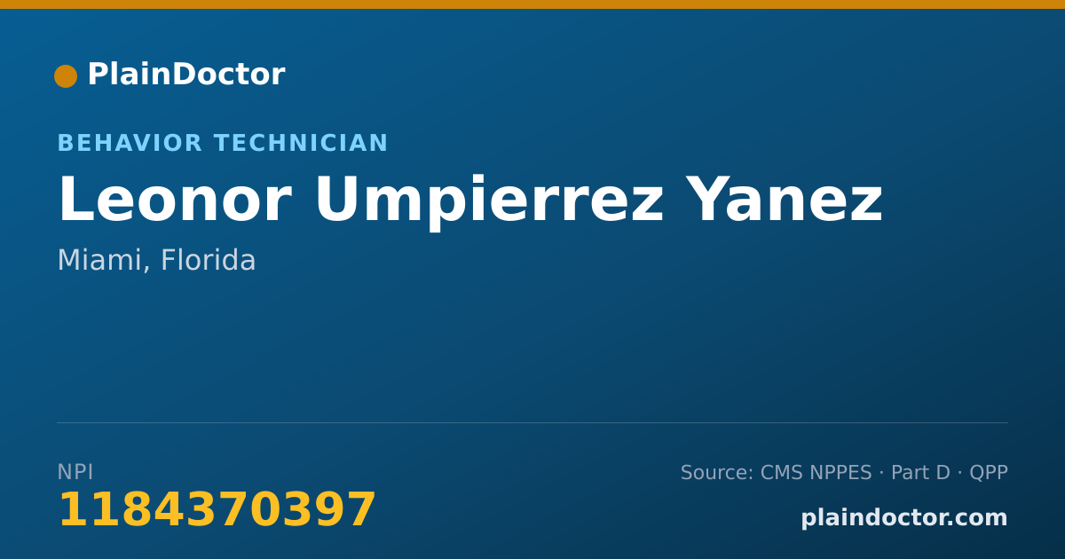 Shareable card for Leonor Umpierrez Yanez - Behavior Technician, Miami, FL